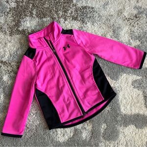 Under Armour zip up girl sweatshirt pink black 18months